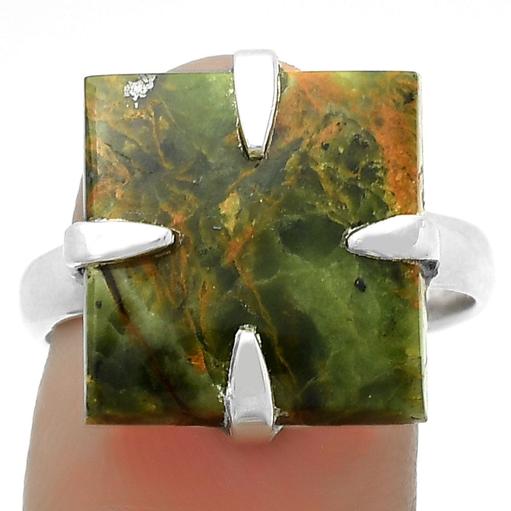 Natural Turkish Rainforest Chrysocolla Ring size-9 R-1305 SDR172381