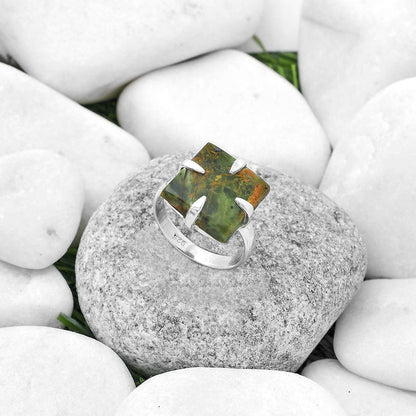 Natural Turkish Rainforest Chrysocolla Ring size-9 R-1305 SDR172381