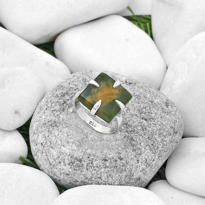 Natural Chrome Chalcedony Ring size-7.5 R-1305 SDR172385