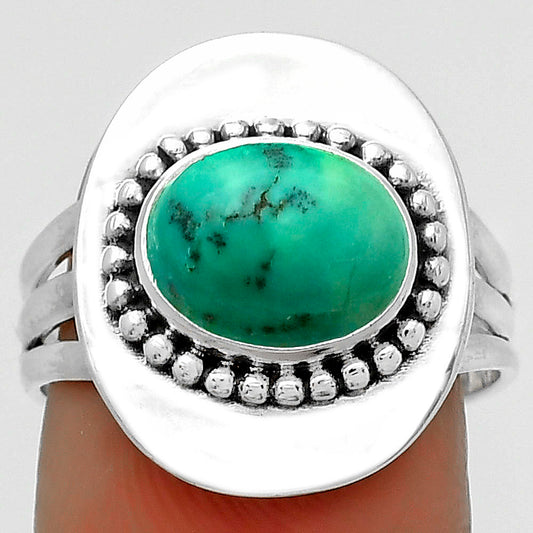 Natural Turquoise Magnesite Ring size-7.5 R-1458 SDR172431