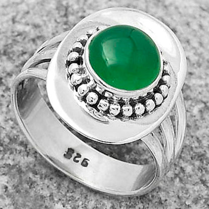 Natural Green Onyx Ring size-7.5 R-1458 SDR172439
