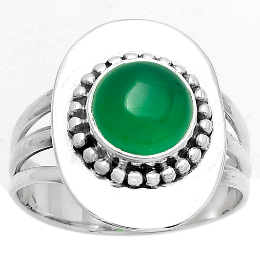 Natural Green Onyx Ring size-7.5 R-1458 SDR172445