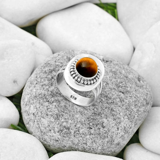 Natural Tiger Eye - Africa Ring size-7.5 R-1458 SDR172457