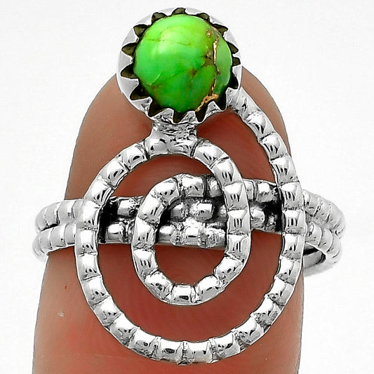 Spiral - Copper Green Turquoise Ring size-8 R-1456 SDR172595