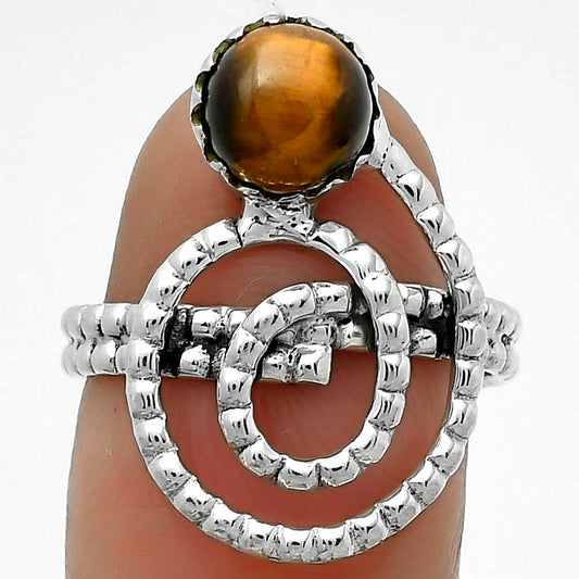 Spiral Natural Tiger Eye Africa Ring size-7.5 R-1456 SDR172598