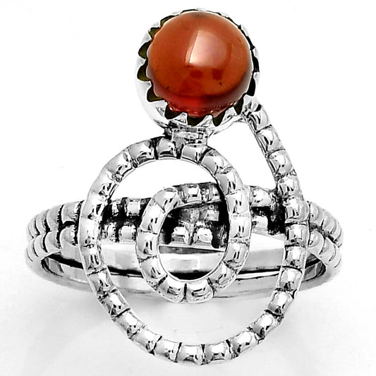 Spiral Hessonite Garnet Madagascar Ring size-9 R-1456 SDR172599