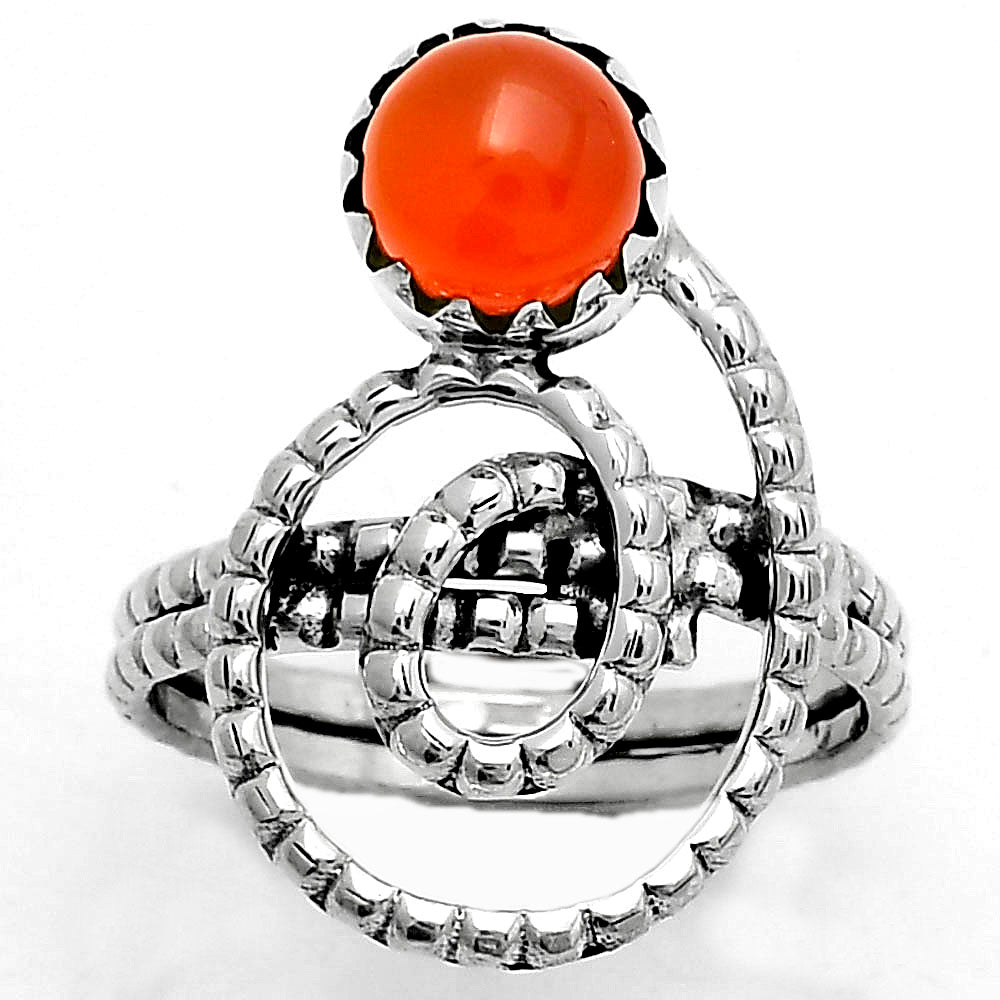 Spiral - Natural Carnelian Ring size-7.5 R-1456 SDR172613