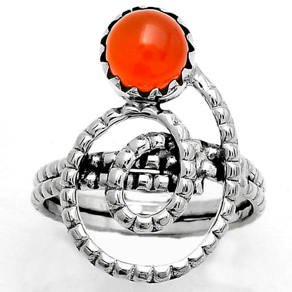 Spiral - Natural Carnelian Ring size-7.5 R-1456 SDR172613