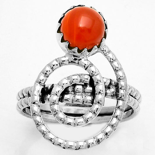Spiral - Natural Carnelian Ring size-7.5 R-1456 SDR172615