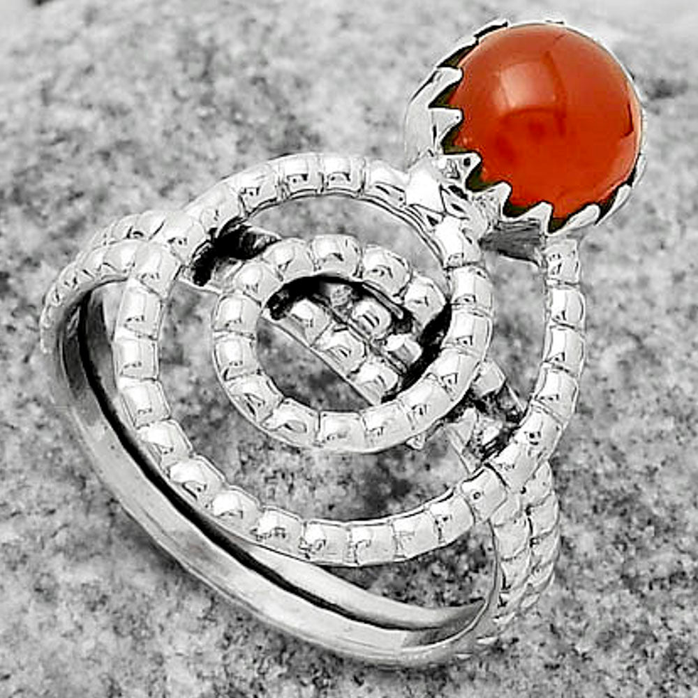 Spiral - Natural Carnelian Ring size-7.5 R-1456 SDR172615