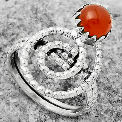Spiral - Natural Carnelian Ring size-7.5 R-1456 SDR172615