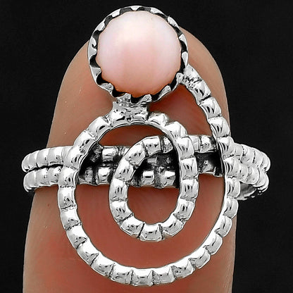 Spiral Natural Pink Opal Australia Ring size-8 R-1456 SDR172618
