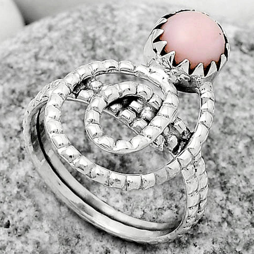 Spiral - Pink Opal - Australia Ring size-7.5 R-1456 SDR172619