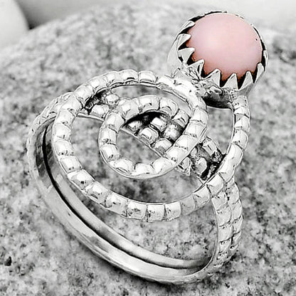 Spiral - Pink Opal - Australia Ring size-7.5 R-1456 SDR172619