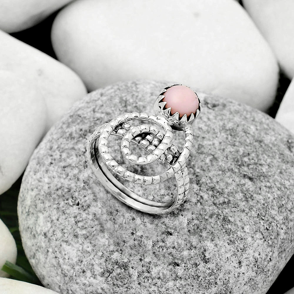 Spiral - Pink Opal - Australia Ring size-7.5 R-1456 SDR172619