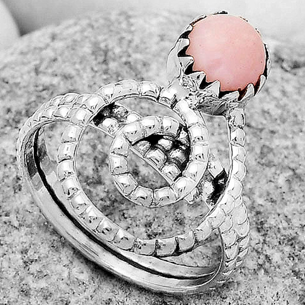 Spiral - Pink Opal - Australia Ring size-8.5 R-1456 SDR172622