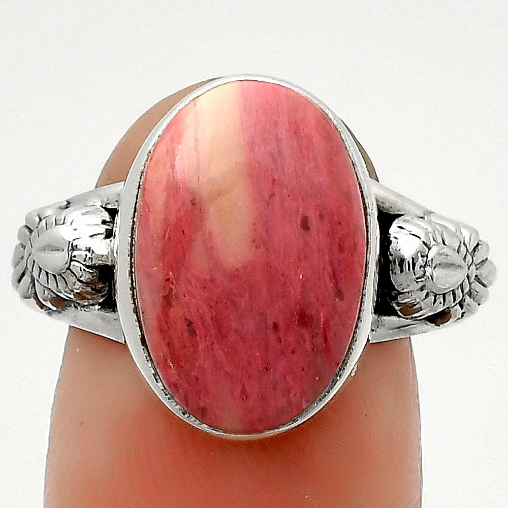 Natural Pink Tulip Quartz Ring size-7.5 R-1261 SDR172624