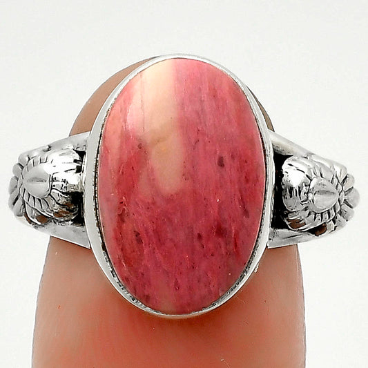 Natural Pink Tulip Quartz Ring size-7.5 R-1261 SDR172624