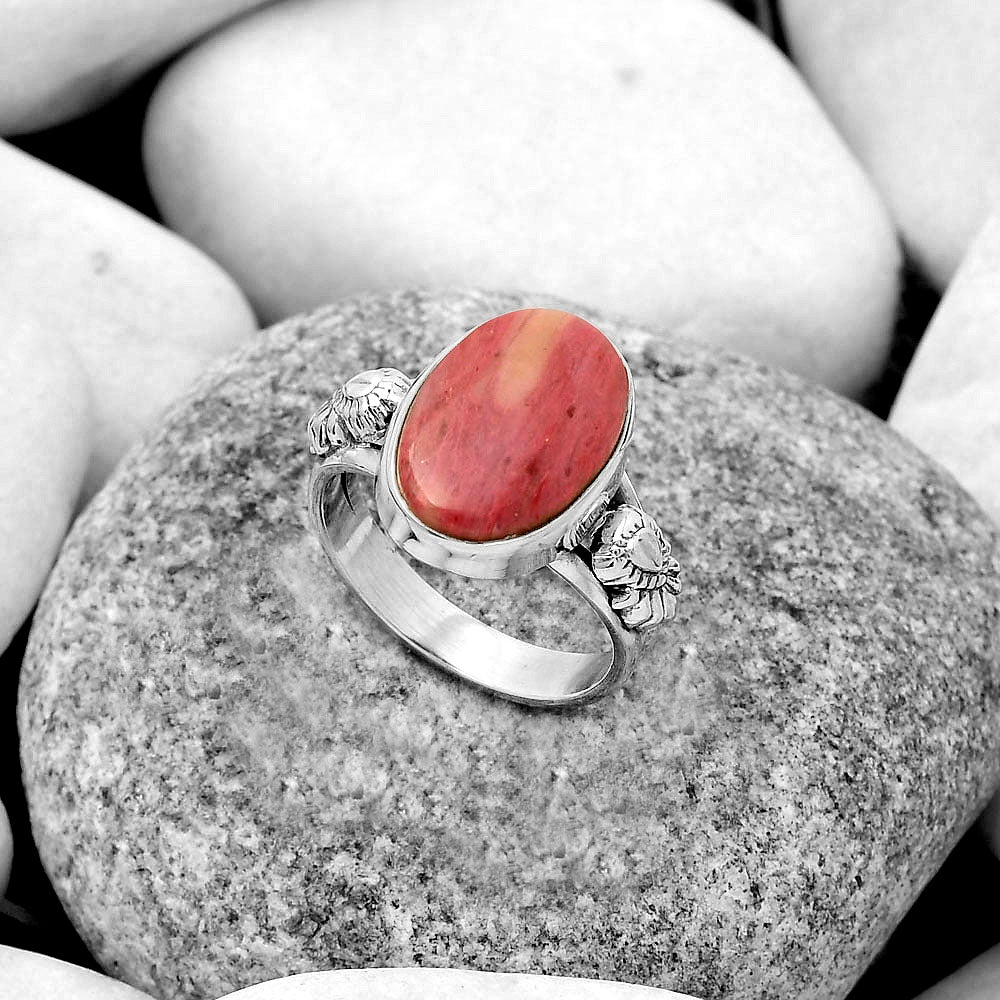 Natural Pink Tulip Quartz Ring size-7.5 R-1261 SDR172624