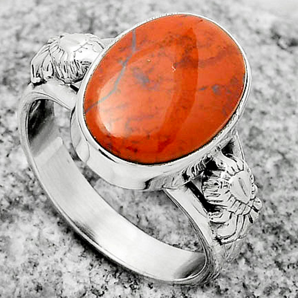 Natural Red Moss Agate Ring size-8 R-1261 SDR172640