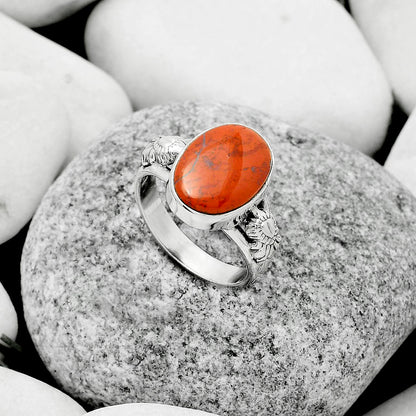 Natural Red Moss Agate Ring size-8 R-1261 SDR172640