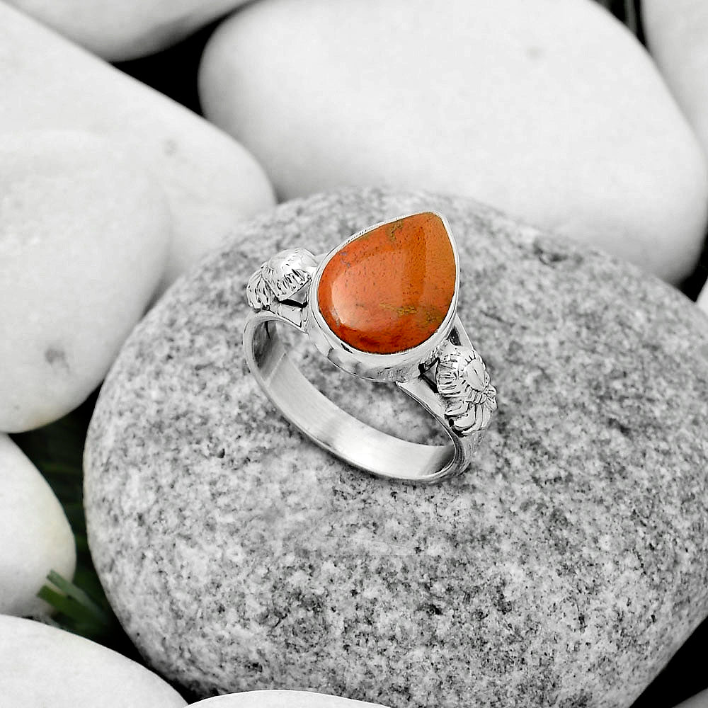 Natural Red Moss Agate Ring size-8 R-1261 SDR172650