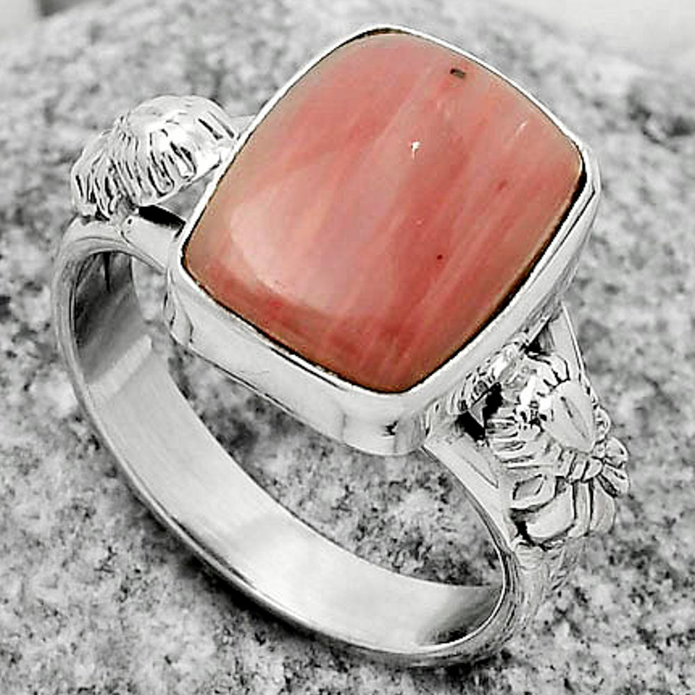 Natural Pink Tulip Quartz Ring size-8 R-1261 SDR172660