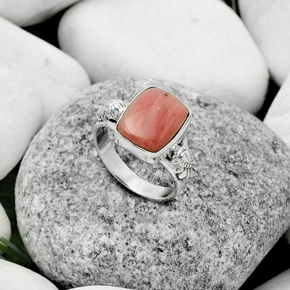 Natural Pink Tulip Quartz Ring size-8 R-1261 SDR172660