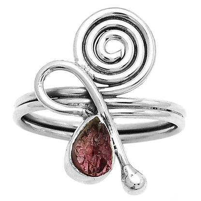 Spiral Natural Pink Tourmaline Rough Ring size-8 R-1556 SDR172692
