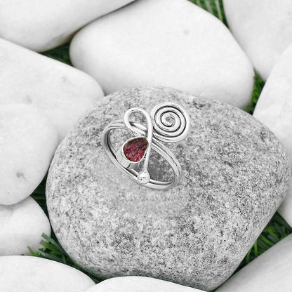 Spiral Natural Pink Tourmaline Rough Ring size-8 R-1556 SDR172692