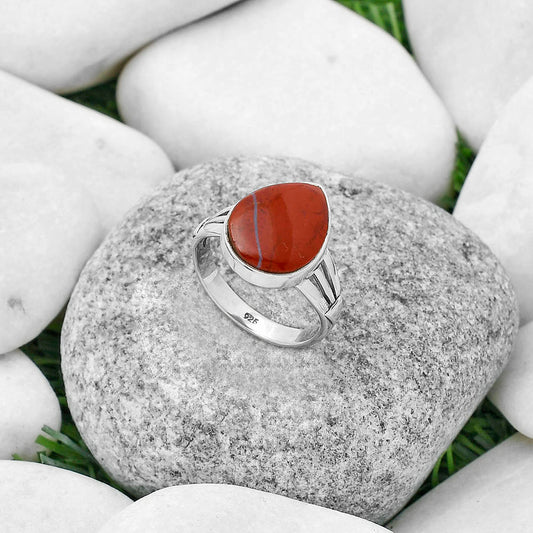 Natural Red Moss Agate Ring size-7.5 R-1535 SDR172734