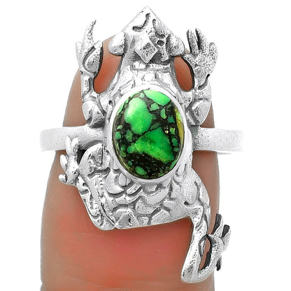 Frog Natural Green Matrix Turquoise Ring size-8 R-1113 SDR172758