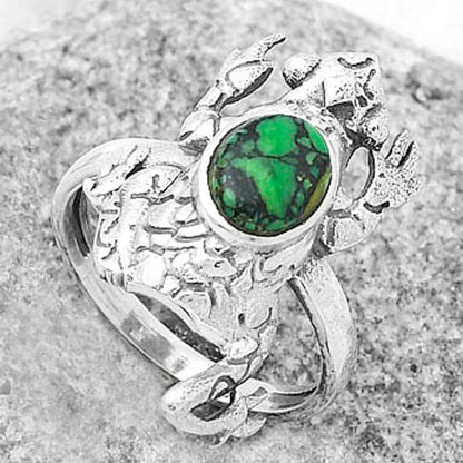 Frog Natural Green Matrix Turquoise Ring size-8 R-1113 SDR172758