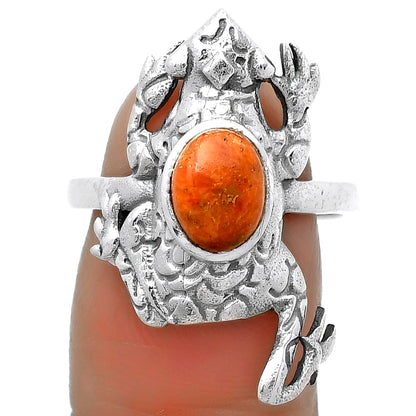 Frog - Natural Red Sponge Coral Ring size-8 R-1113 SDR172763
