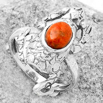 Frog - Natural Red Sponge Coral Ring size-8 R-1113 SDR172763