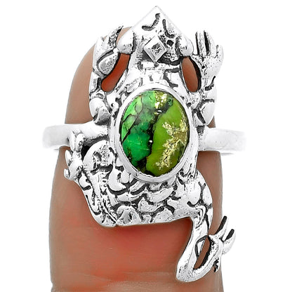 Frog - Green Matrix Turquoise Ring size-8.5 R-1113 SDR172790