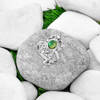 Frog - Green Matrix Turquoise Ring size-8.5 R-1113 SDR172790