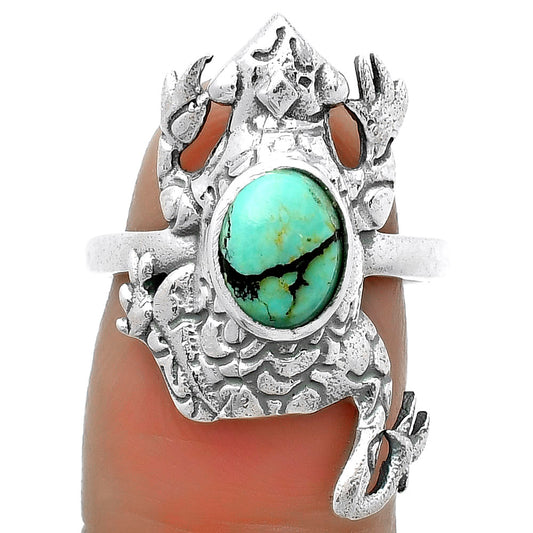 Frog Lucky Charm Tibetan Turquoise Ring size-7.5 R-1113 SDR172797