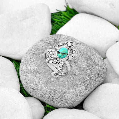 Frog Lucky Charm Tibetan Turquoise Ring size-7.5 R-1113 SDR172797