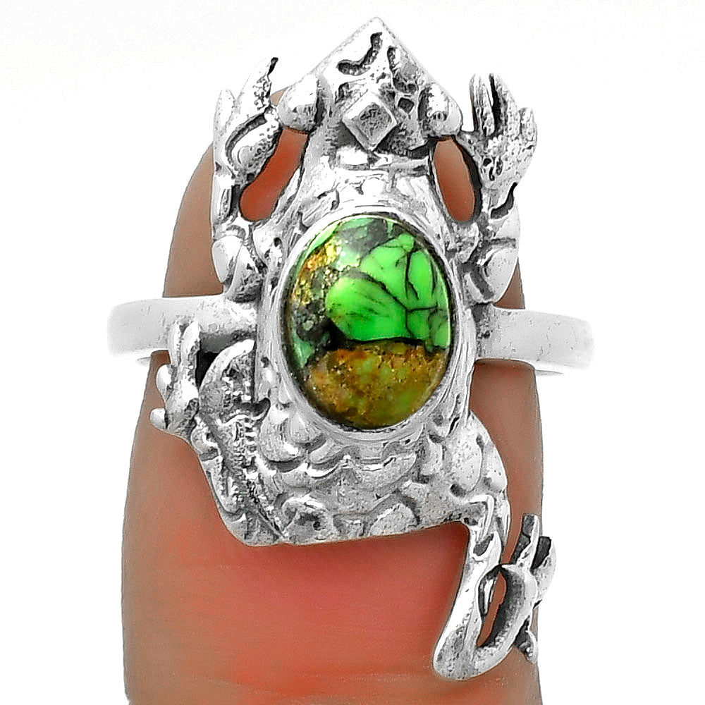 Frog - Green Matrix Turquoise Ring size-7.5 R-1113 SDR172803