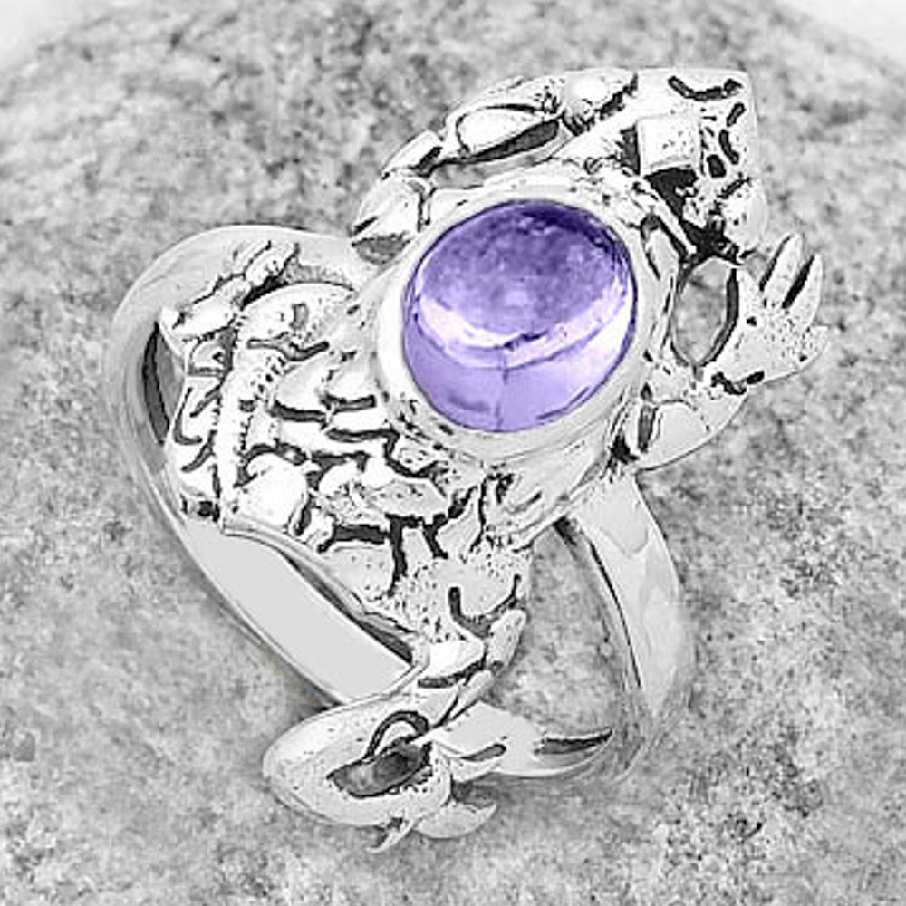 Frog - Rose De France Amethyst Cab Ring size-8.5 R-1113 SDR172804