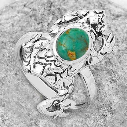 Frog Natural Rare Turquoise Nevada Aztec Mt Ring size-7.5 R-1113 SDR172824