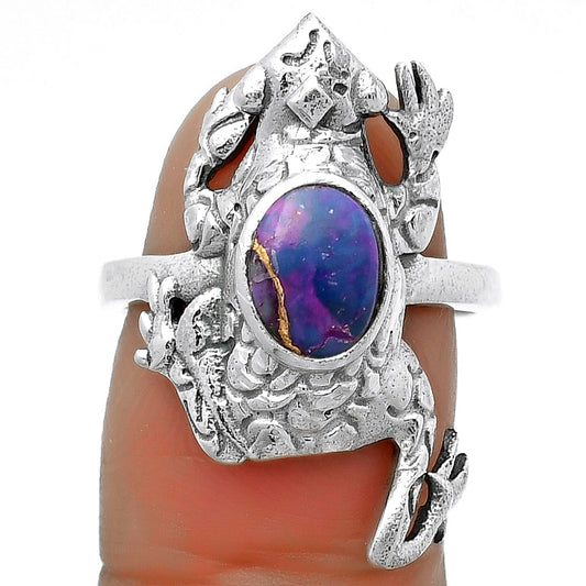Frog - Copper Purple Turquoise Ring size-7.5 R-1113 SDR172825
