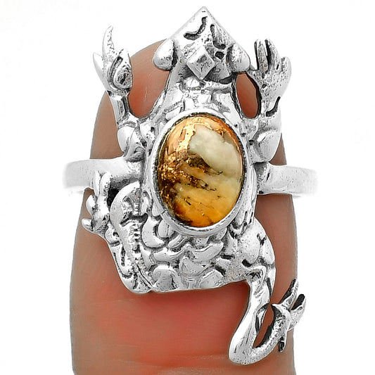 Frog Natural Spiny Oyster Turquoise Ring size-7 R-1113 SDR172829
