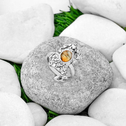 Frog Natural Spiny Oyster Turquoise Ring size-7 R-1113 SDR172829