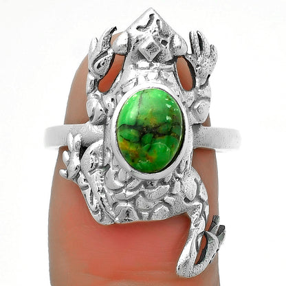 Frog - Green Matrix Turquoise Ring size-7.5 R-1113 SDR172853