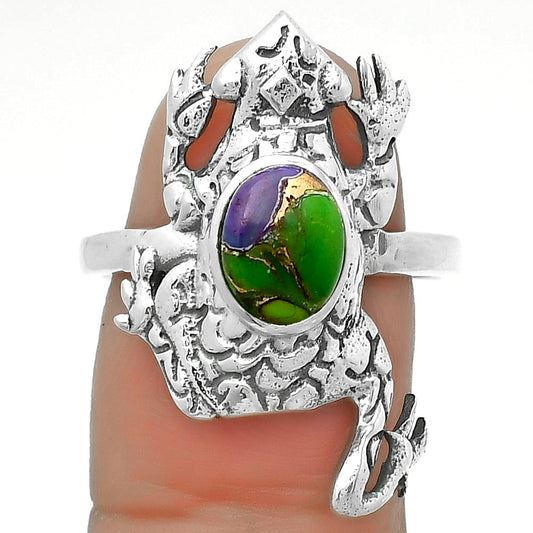 Frog - Multi Copper Turquoise Ring size-8.5 R-1113 SDR172859