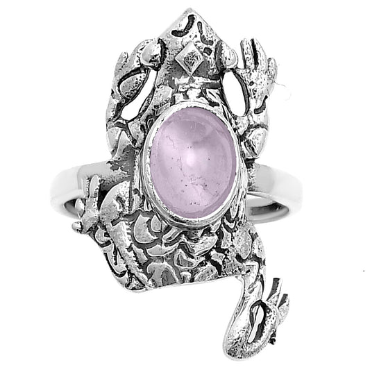Frog - Rose De France Amethyst Cab Ring size-7.5 R-1113 SDR172865