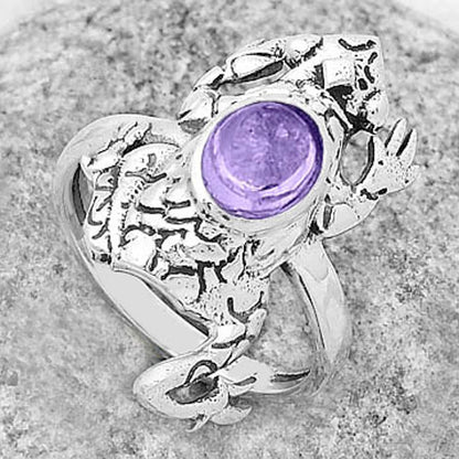 Frog - Rose De France Amethyst Cab Ring size-7.5 R-1113 SDR172865