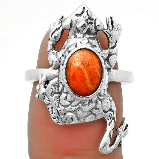 Frog - Natural Red Sponge Coral Ring size-7.5 R-1113 SDR172870